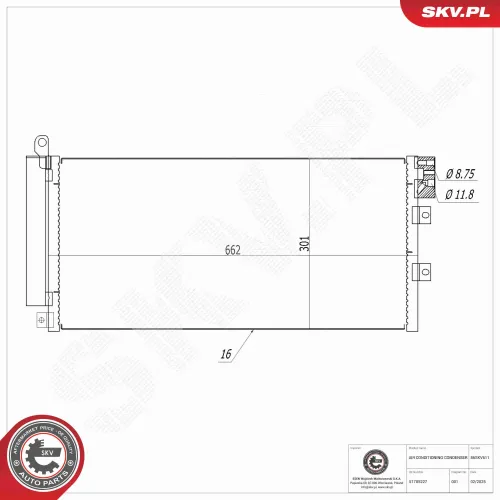 Kondensator, Klimaanlage ESEN SKV 86SKV611 Bild Kondensator, Klimaanlage ESEN SKV 86SKV611