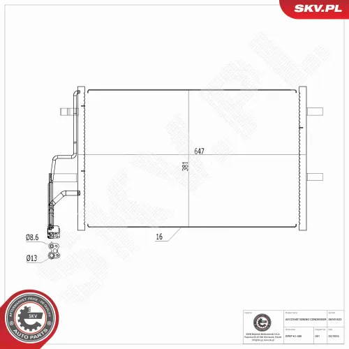 Kondensator, Klimaanlage ESEN SKV 86SKV622 Bild Kondensator, Klimaanlage ESEN SKV 86SKV622