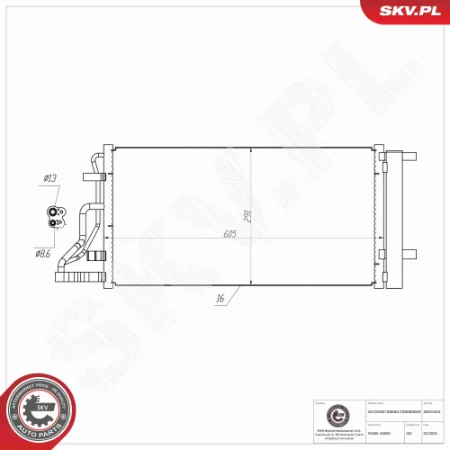 Kondensator, Klimaanlage ESEN SKV 86SKV624 Bild Kondensator, Klimaanlage ESEN SKV 86SKV624