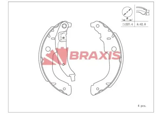 Bremsbackensatz BRAXIS AC0111 Bild Bremsbackensatz BRAXIS AC0111