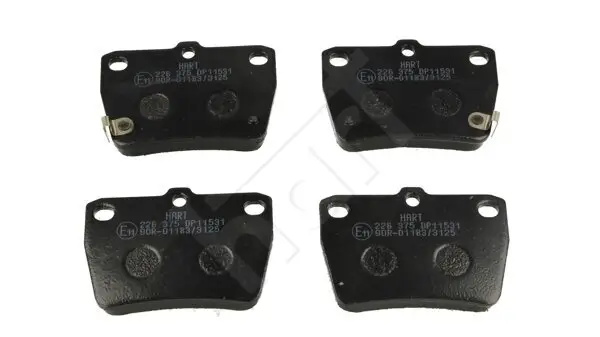Bremsbelagsatz, Scheibenbremse Hinterachse HART 226 375