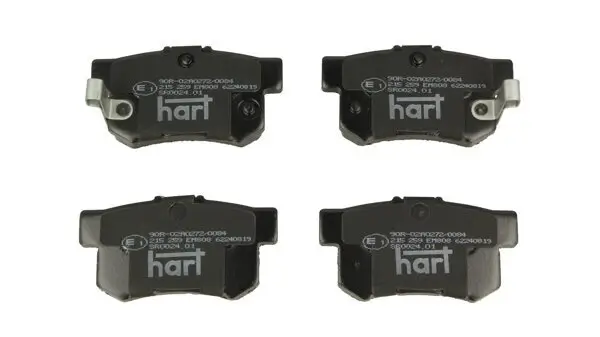 Bremsbelagsatz, Scheibenbremse Hinterachse HART 215 259
