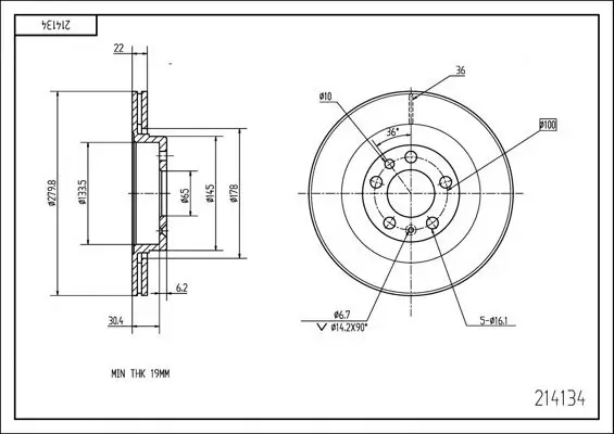 Bremsscheibe HART 214 134