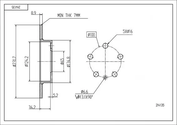 Bremsscheibe HART 214 135