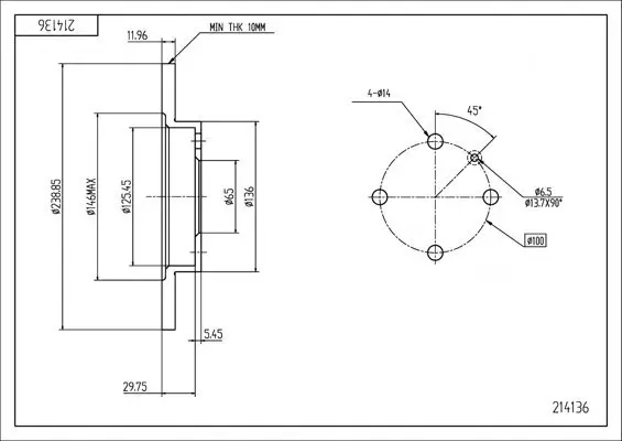 Bremsscheibe Vorderachse HART 214 136