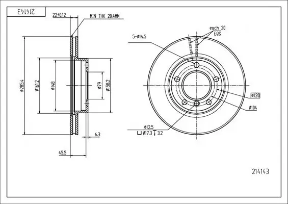 Bremsscheibe HART 214 143