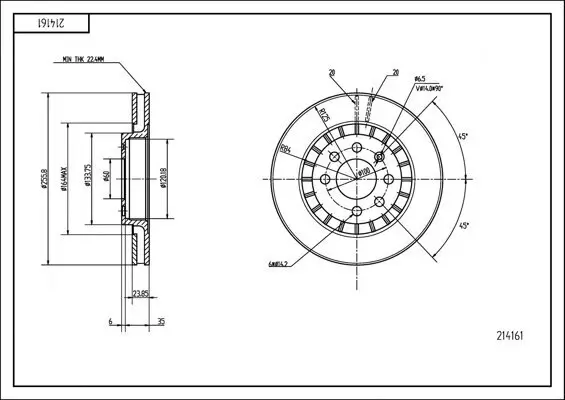 Bremsscheibe HART 214 161