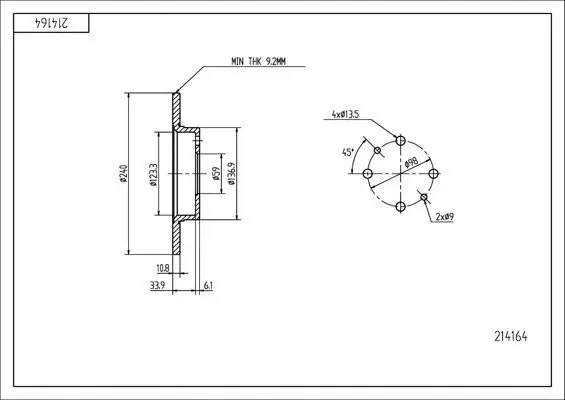 Bremsscheibe HART 214 164