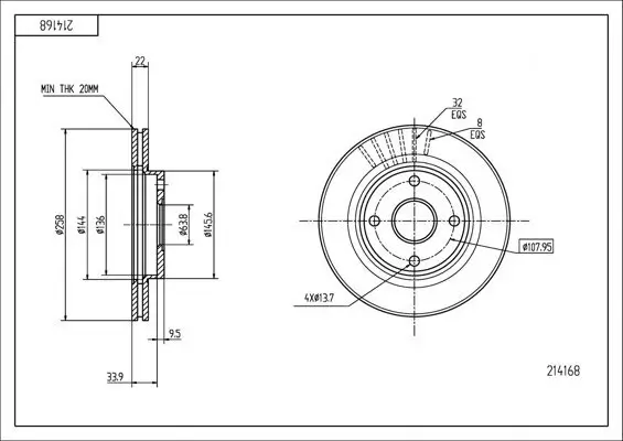 Bremsscheibe Vorderachse HART 214 168