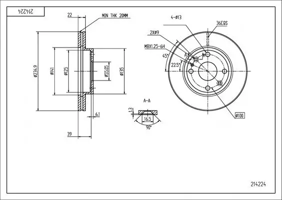 Bremsscheibe HART 214 224