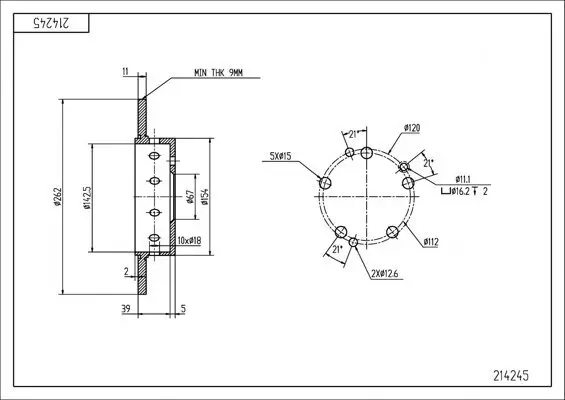 Bremsscheibe Vorderachse HART 214 245