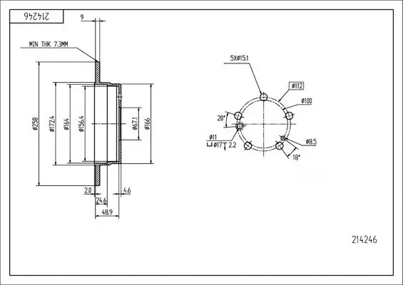 Bremsscheibe HART 214 246