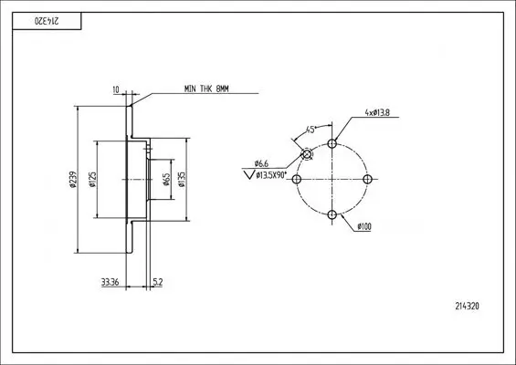 Bremsscheibe HART 214 320