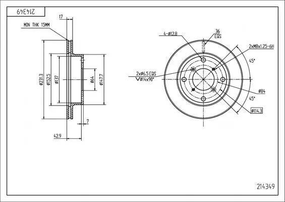 Bremsscheibe HART 214 349