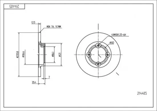 Bremsscheibe Vorderachse HART 214 405 Bild Bremsscheibe Vorderachse HART 214 405