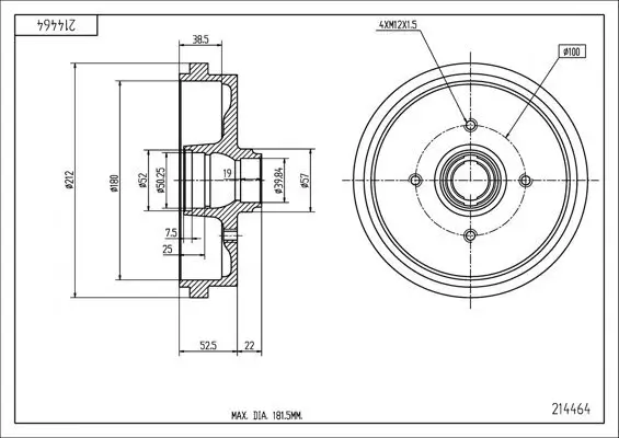 Bremstrommel HART 214 464