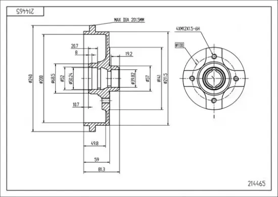 Bremstrommel HART 214 465 Bild Bremstrommel HART 214 465