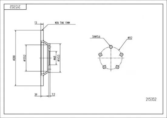 Bremsscheibe Vorderachse HART 215 352 Bild Bremsscheibe Vorderachse HART 215 352