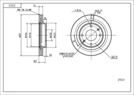 Bremsscheibe Vorderachse HART 215 411