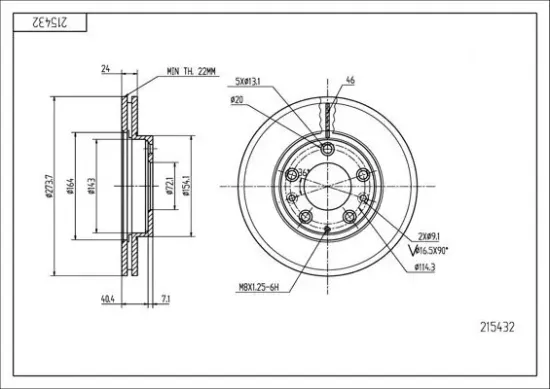 Bremsscheibe Vorderachse HART 215 432 Bild Bremsscheibe Vorderachse HART 215 432