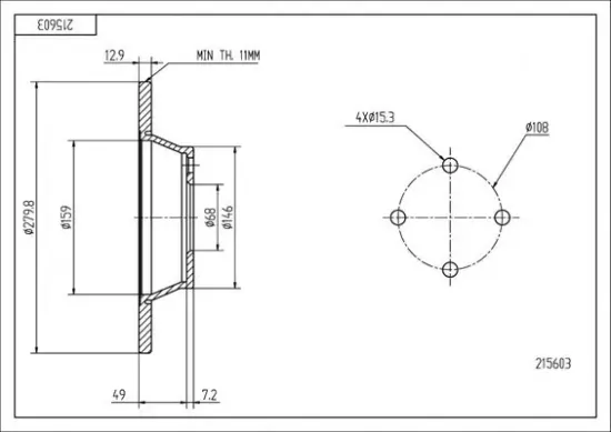 Bremsscheibe Vorderachse HART 215 603 Bild Bremsscheibe Vorderachse HART 215 603