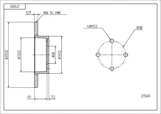 Bremsscheibe Vorderachse HART 215 604
