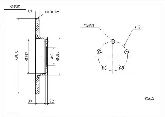 Bremsscheibe HART 215 605