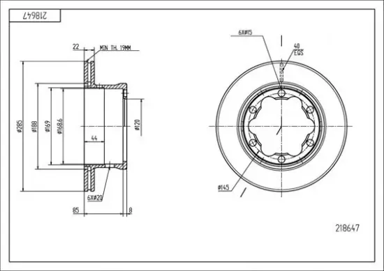 Bremsscheibe Hinterachse HART 218 647 Bild Bremsscheibe Hinterachse HART 218 647