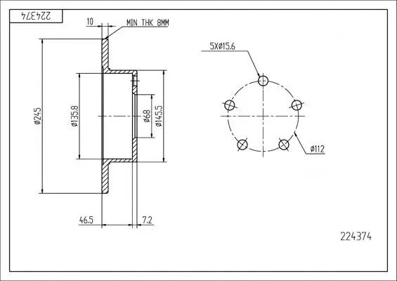 Bremsscheibe HART 224 374