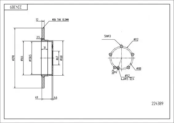 Bremsscheibe HART 224 389