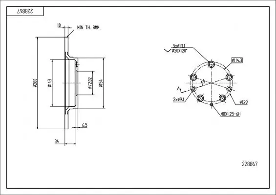 Bremsscheibe Hinterachse HART 228 867