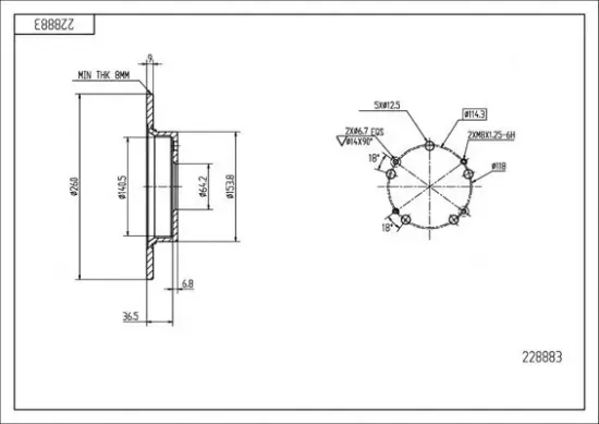 Bremsscheibe HART 228 883 Bild Bremsscheibe HART 228 883