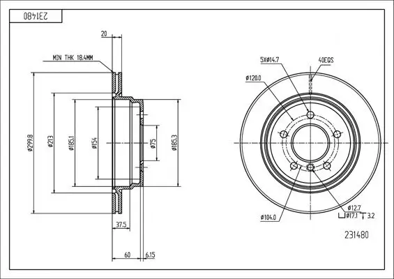 Bremsscheibe HART 231 480