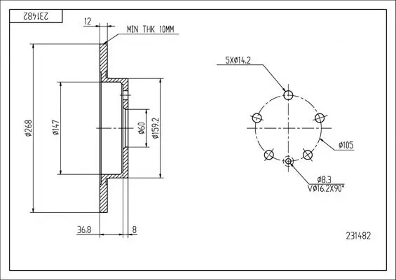 Bremsscheibe Hinterachse HART 231 482