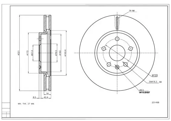 Bremsscheibe Vorderachse HART 231 498