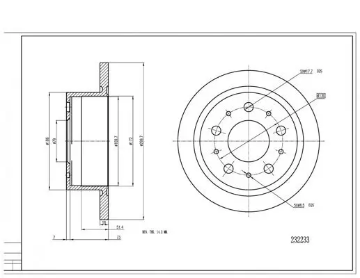 Bremsscheibe Hinterachse HART 232 233 Bild Bremsscheibe Hinterachse HART 232 233