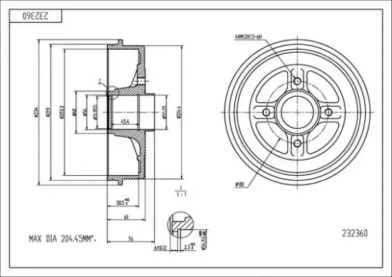 Bremstrommel HART 232 360 Bild Bremstrommel HART 232 360