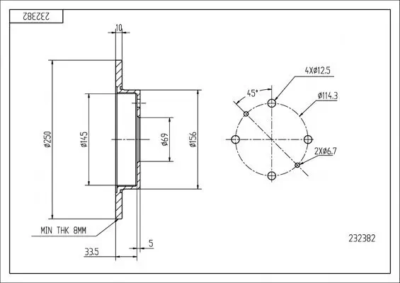 Bremsscheibe Hinterachse HART 232 382