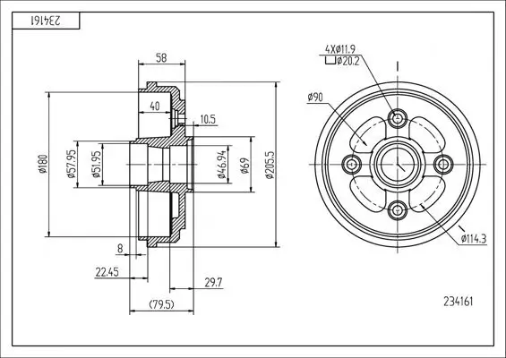 Bremstrommel HART 234 161