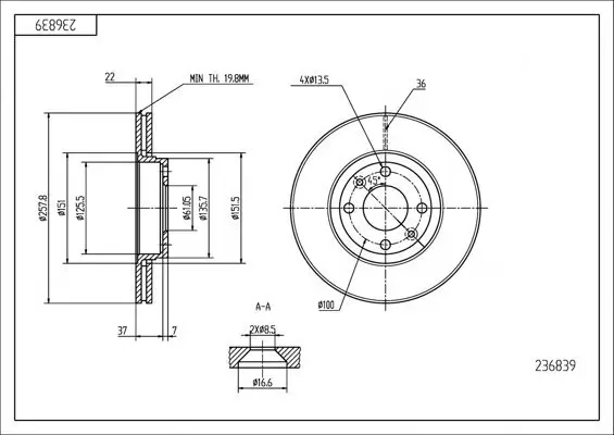 Bremsscheibe HART 236 839