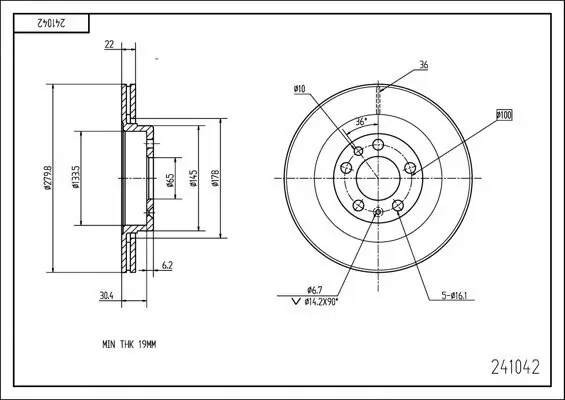 Bremsscheibe Vorderachse HART 241 042