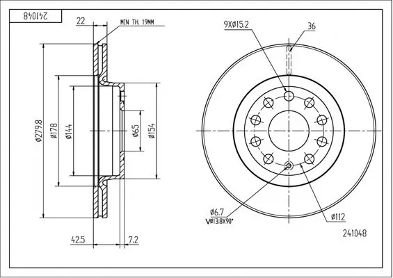 Bremsscheibe HART 241 048