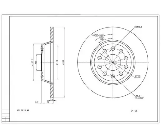 Bremsscheibe HART 241 051 Bild Bremsscheibe HART 241 051