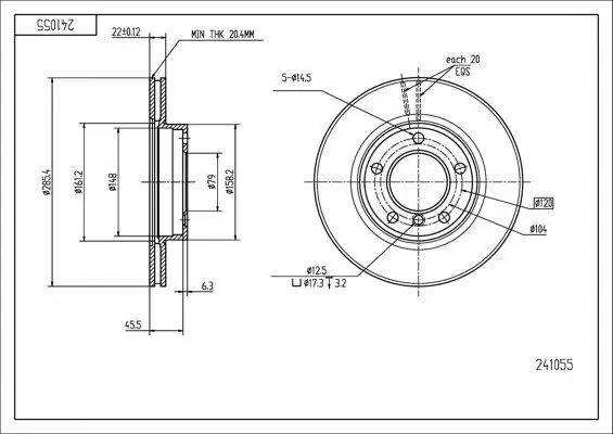 Bremsscheibe HART 241 055