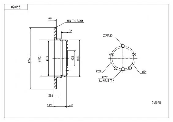 Bremsscheibe HART 241 058