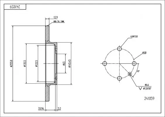 Bremsscheibe HART 241 059