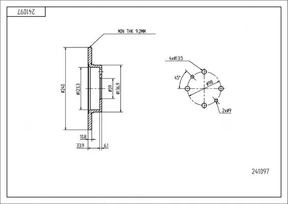 Bremsscheibe HART 241 097