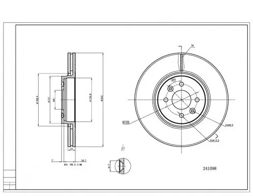 Bremsscheibe Vorderachse HART 241 098 Bild Bremsscheibe Vorderachse HART 241 098