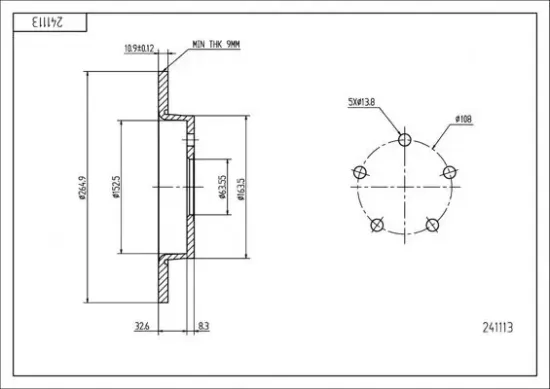 Bremsscheibe Hinterachse HART 241 113 Bild Bremsscheibe Hinterachse HART 241 113