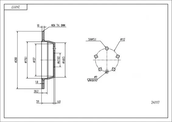Bremsscheibe Hinterachse HART 241 117